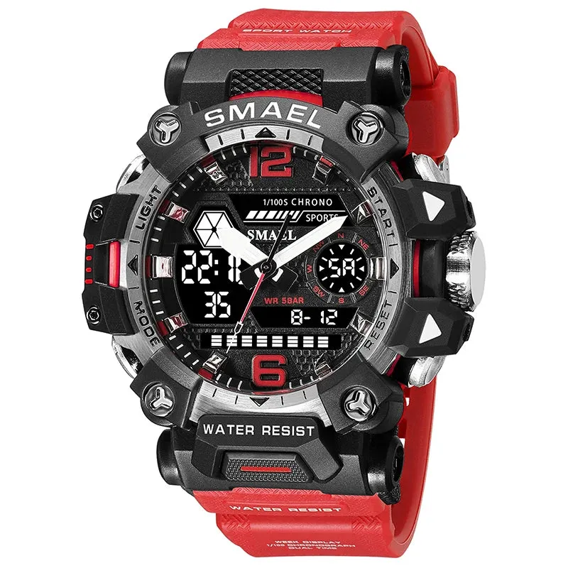 NEW SMAEL Military Watches 50m Waterproof Sports Watch Digital 8072 Army Watch Digital Quartz Dual Time Wristwatches LED for Men