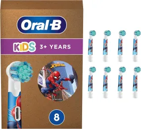 Oral-B Kids Electric Toothbrush Heads - Disney Spiderman, Pack of 8, Mailbox-Friendly