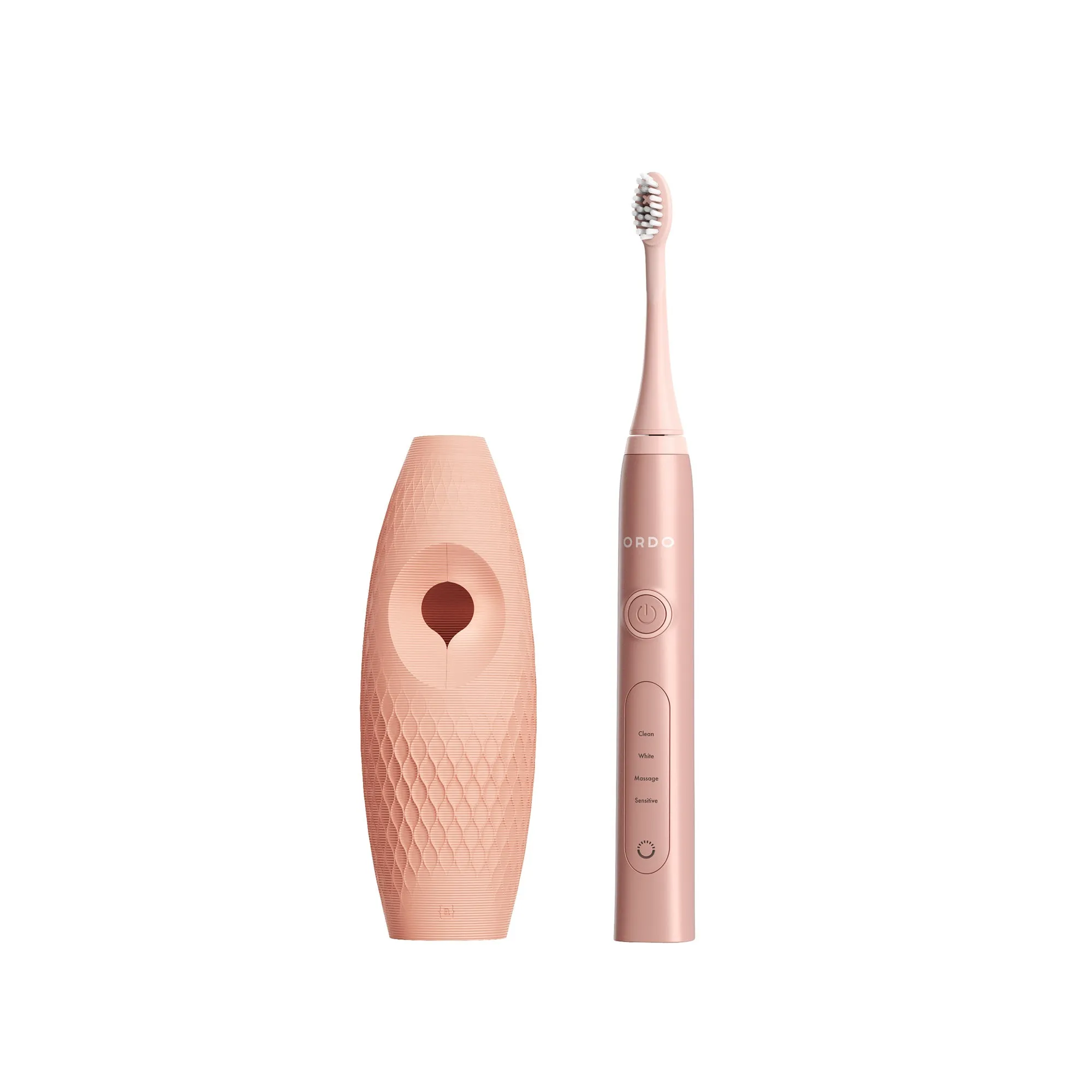 Ordo Sonic  Toothbrush & {access}ories Handle - Apricot Curved Large Diamond