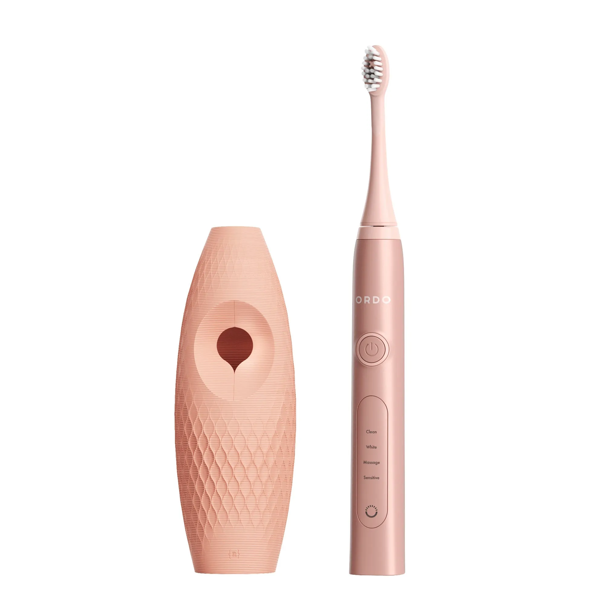 Ordo Sonic  Toothbrush & {access}ories Handle - Apricot Curved Large Diamond