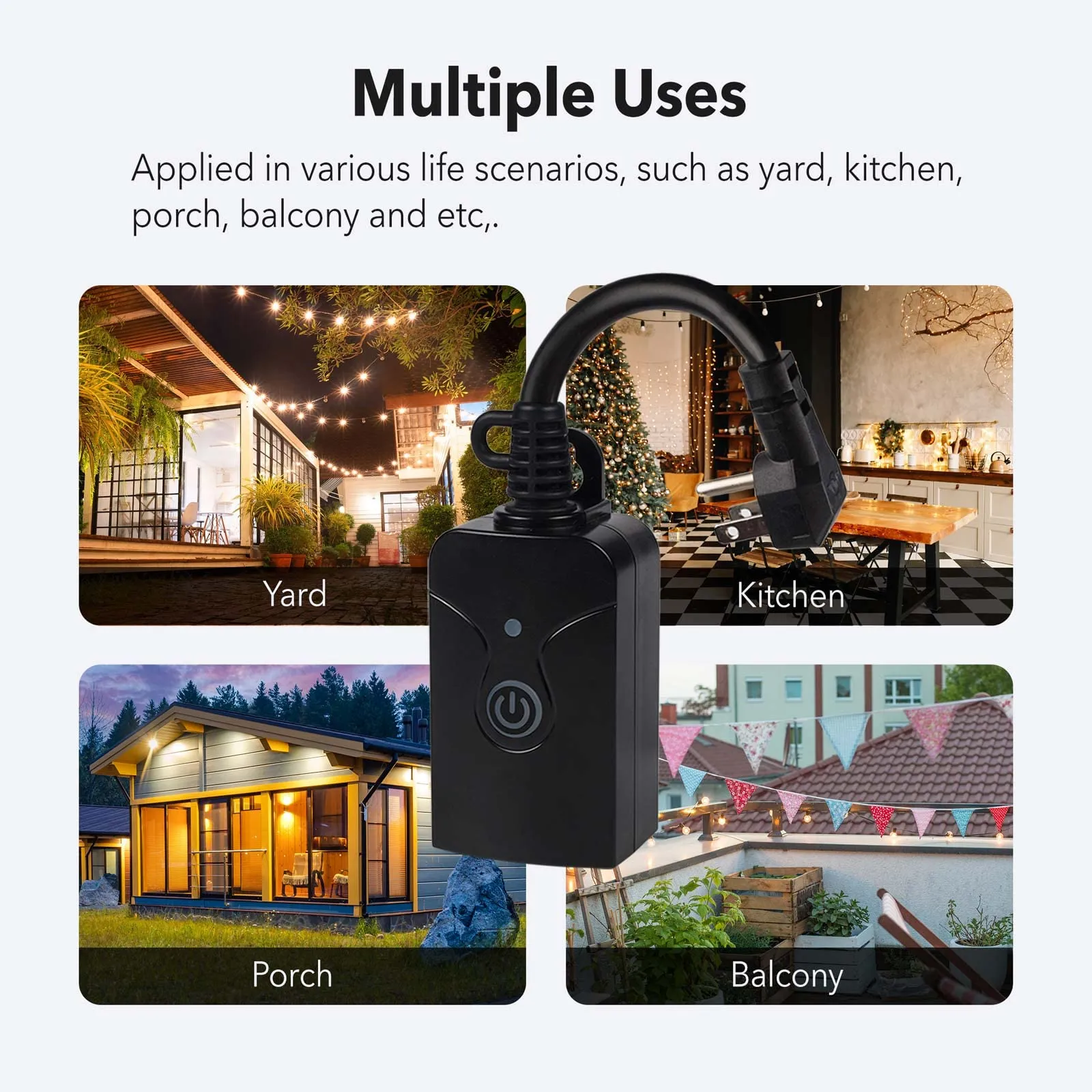 Outdoor Smart WiFi Plug Heavy Duty Timer Compatible Function ETL HBN