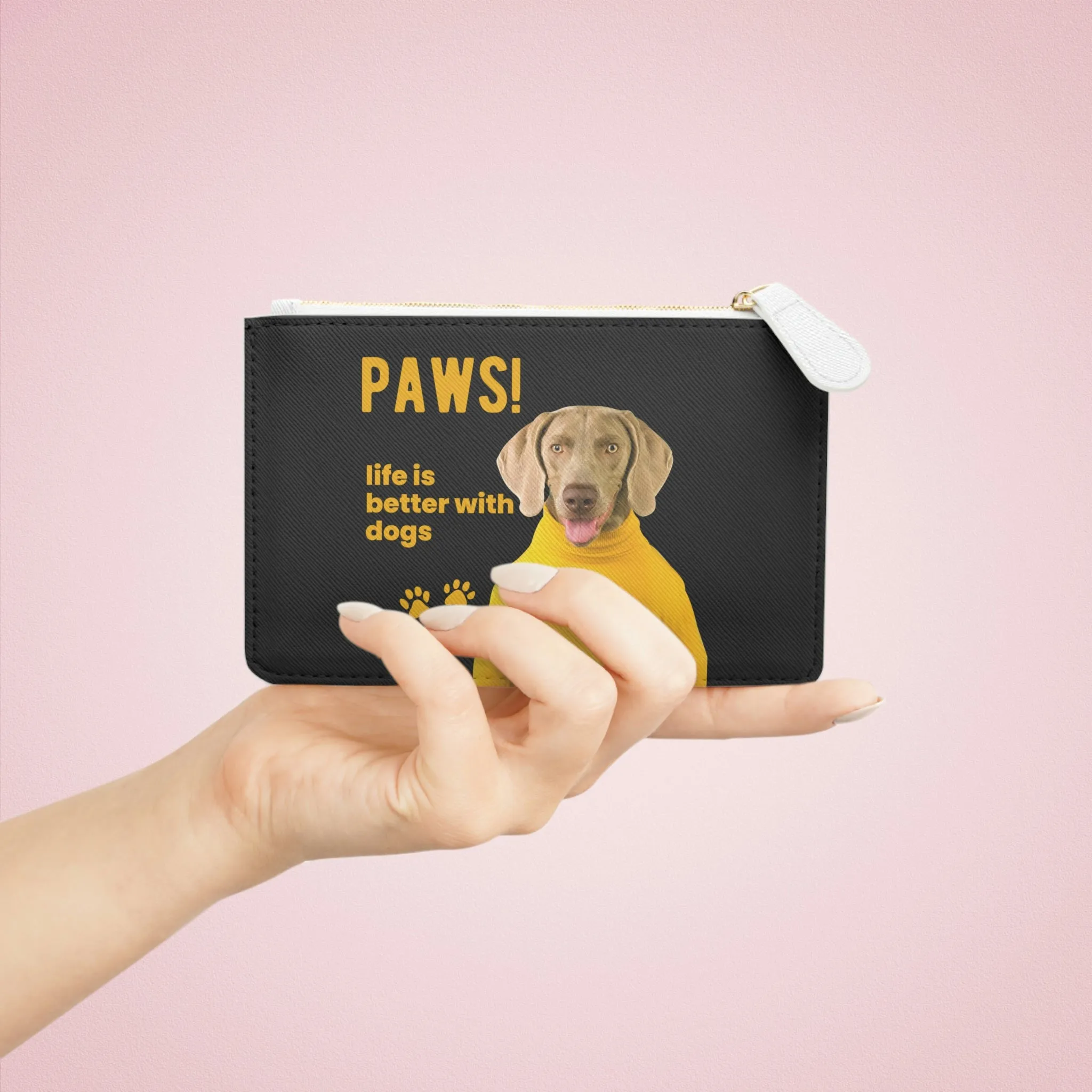 Paws! Life is Better With Dogs POD Dog Mini Clutch Bag