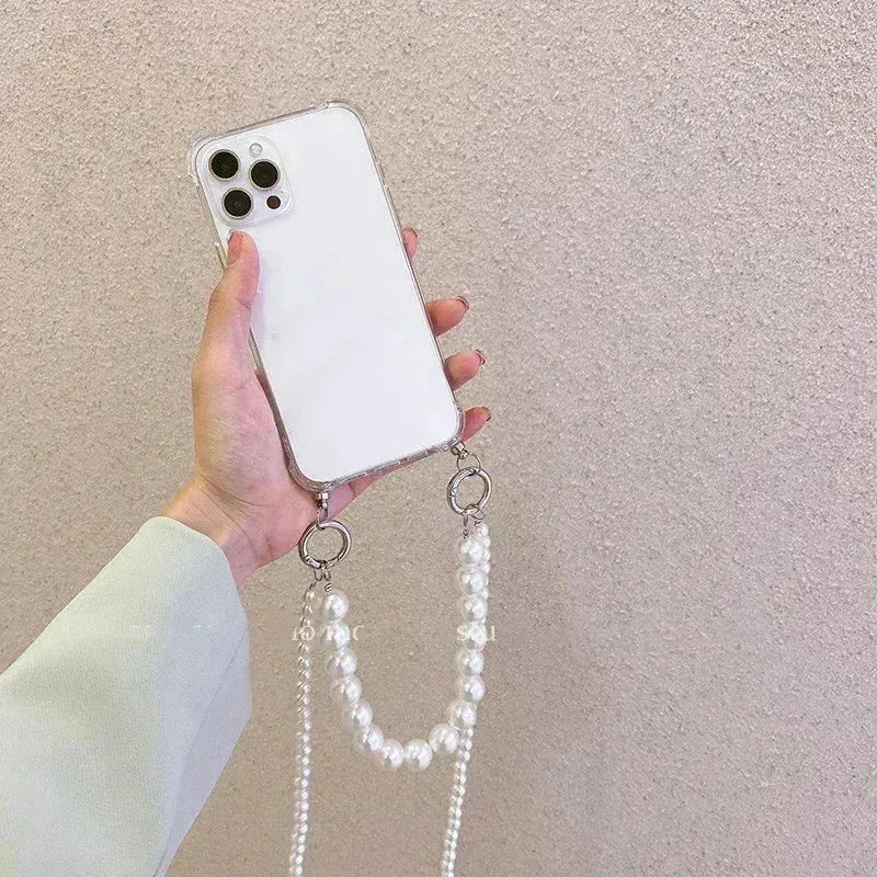 Pearl Bracelet Crossbody Necklace Case (For iPhones)