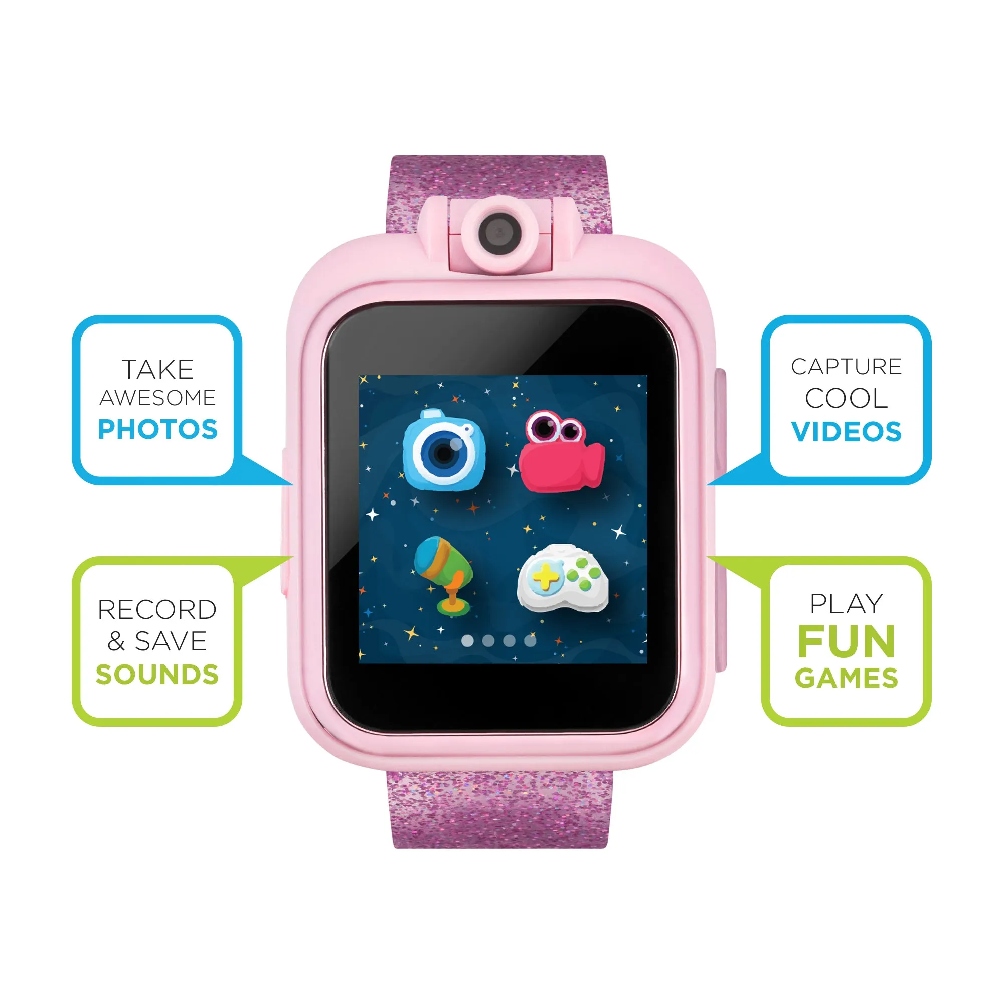 PlayZoom Smartwatch for Kids: Pink Glitter