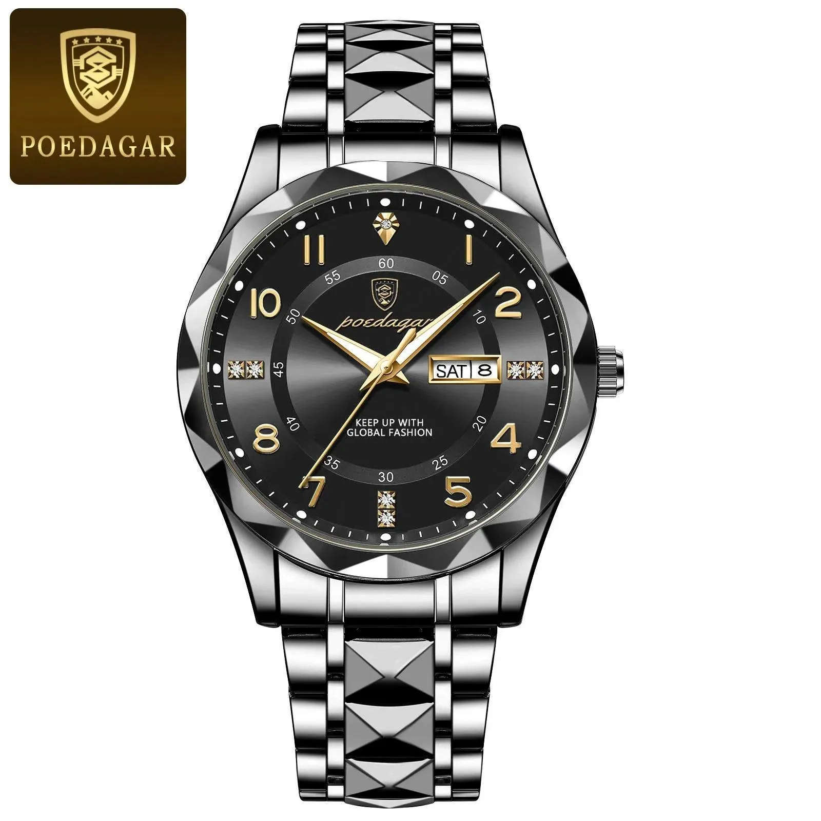 POEDAGAR Men's Waterproof Sports Watch: Stylish Quartz Wristwatch-Elevate Your Wrist Game