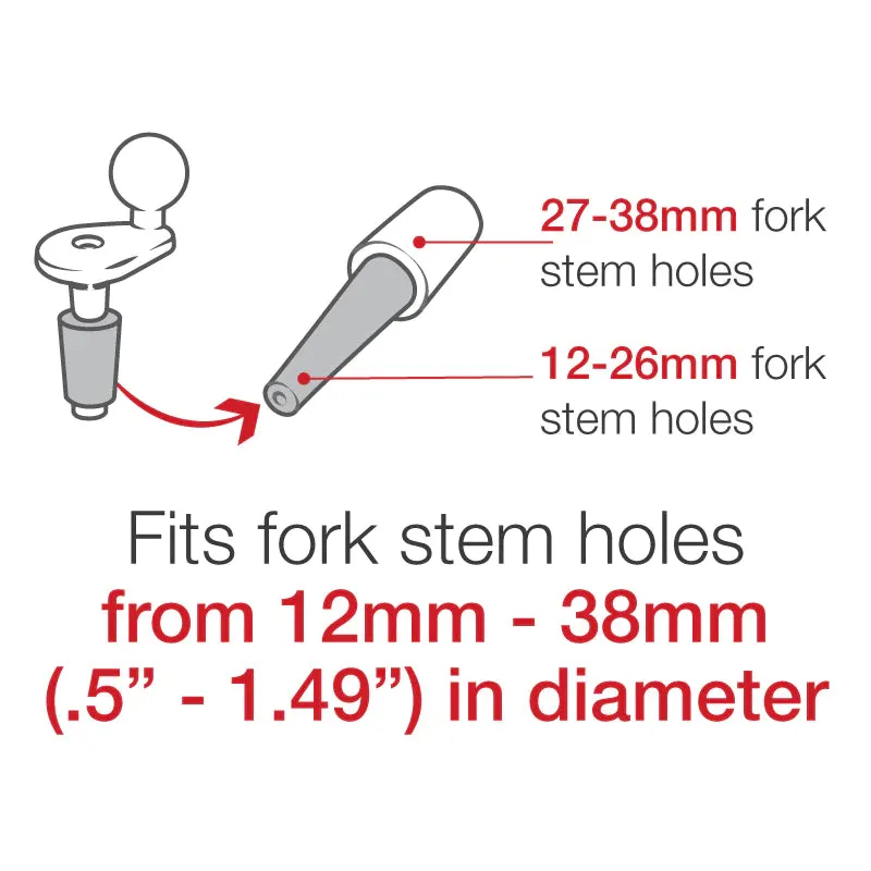 RAM Fork Stem Mount with Double Socket Arm & Universal RAM X-Grip Phone Cradle (RAM-B-176-A-UN7U)