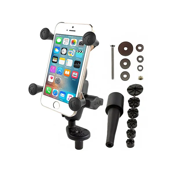 RAM Fork Stem Mount with Double Socket Arm & Universal RAM X-Grip Phone Cradle (RAM-B-176-A-UN7U)