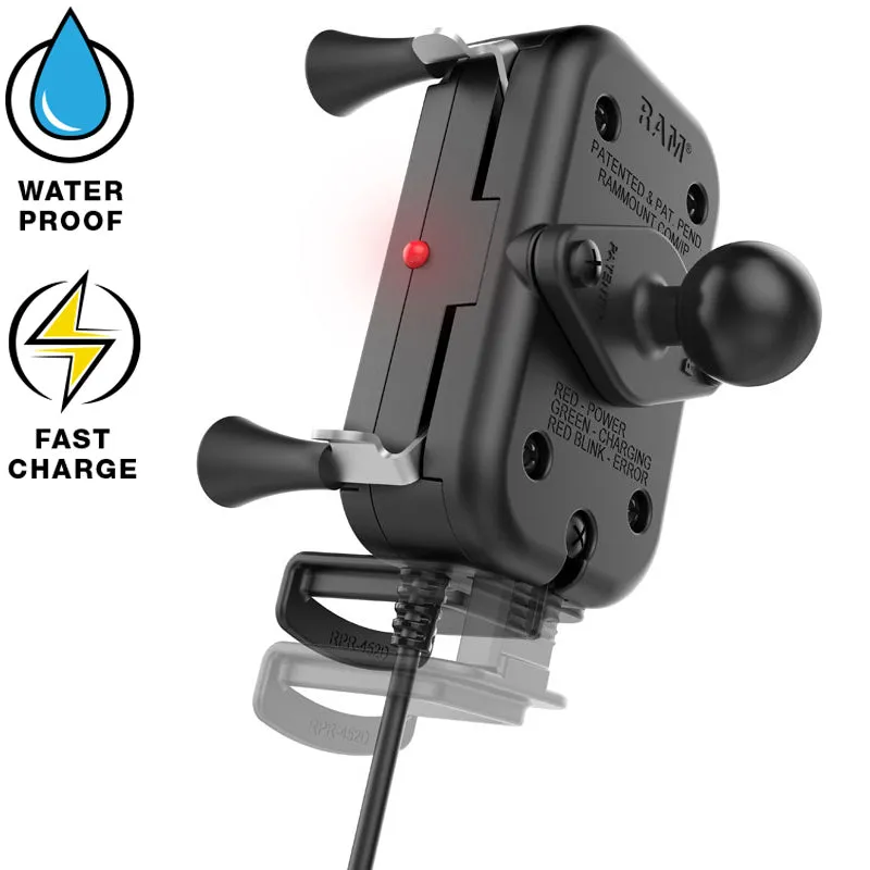 Ram Tough-Charge w/ X-Grip 10W Waterproof Wireless Charging Holder | RAM-HOL-UN12WB