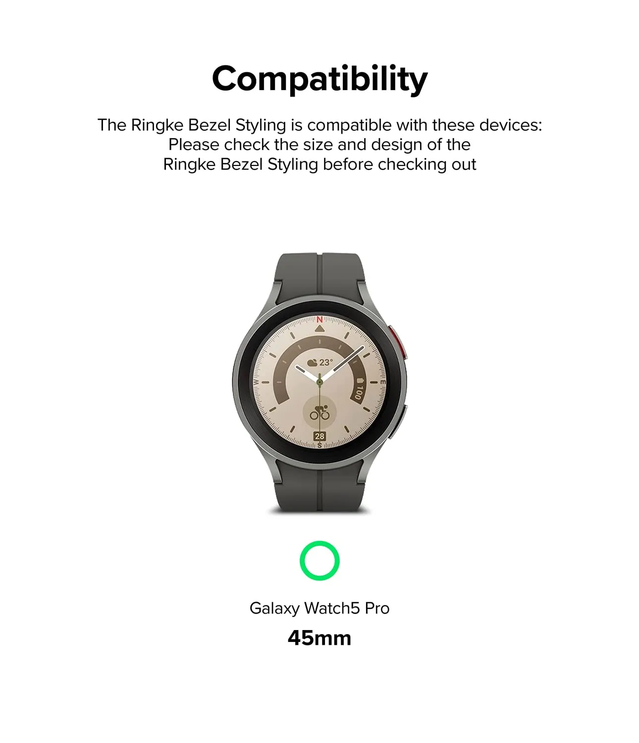 Ringke bezel styling compatible with Samsung Galaxy Watch 5 pro 45mm - 32 (ST) Silver