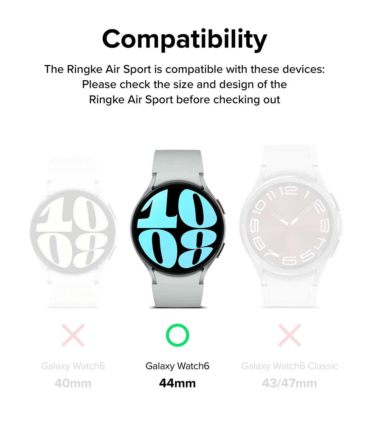 Ringke Samsung Galaxy Watch 6 44mm Air Sports Air Sports Case - Black