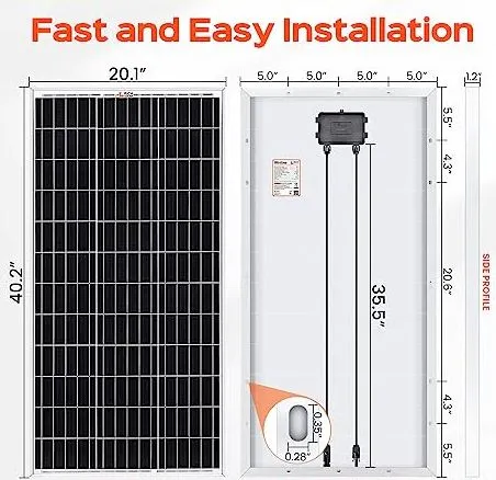 RSolarX™ Two 100W Solar Panels: 200W Total, 12V, High Efficiency Power, Off-Grid