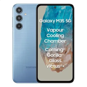 Samsung Galaxy M35 5G (Daybreak Blue,8GB RAM,256GB Storage)| Corning Gorilla Glass Victus | AnTuTu Score 595K  | Vapour Cooling Chamber | 6000mAh Battery | 120Hz Super AMOLED Display| Without Charger