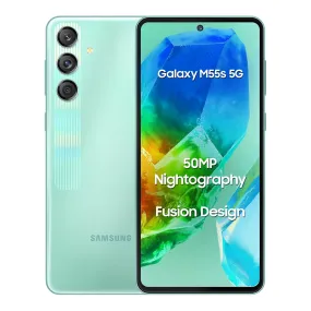 Samsung Galaxy M55s 5G (Coral Green,8GB RAM,256GB Storage) | 50MP Triple Cam| 5000mAh Battery| Snapdragon 7 Gen 1 | 4 Gen. OS Upgrade & 5 Year Security Update| Super AMOLED  Display| Without Charger