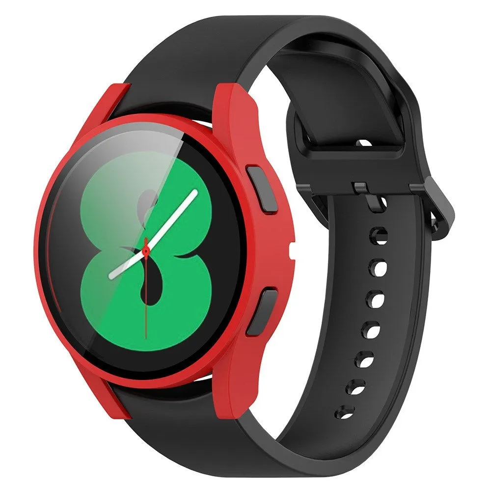 Samsung Galaxy Watch 4 (40mm) / FE (40mm) Plastik Cover m. Indbygget Skærmbeskytter - Rød