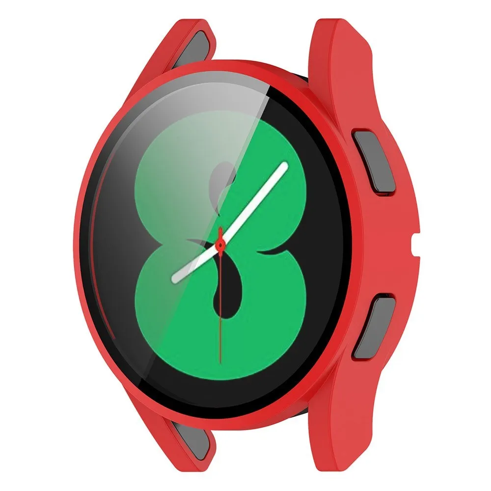 Samsung Galaxy Watch 4 (40mm) / FE (40mm) Plastik Cover m. Indbygget Skærmbeskytter - Rød