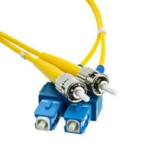 SC/ST Duplex Fiber Optic Patch Cable, OS2 9/125 Singlemode, Yellow Jacket, 10 meter (33 foot)