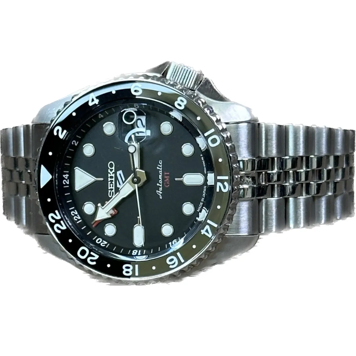 Seiko 5 Five Sports GMT Automatic Watch - Black Dial