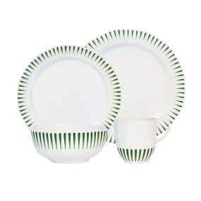 Sitio Stripe 4pc Place Setting - Basil