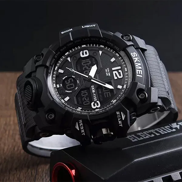 SKMEI Mens Military Waterproof Dual Display Watch with Gift Box