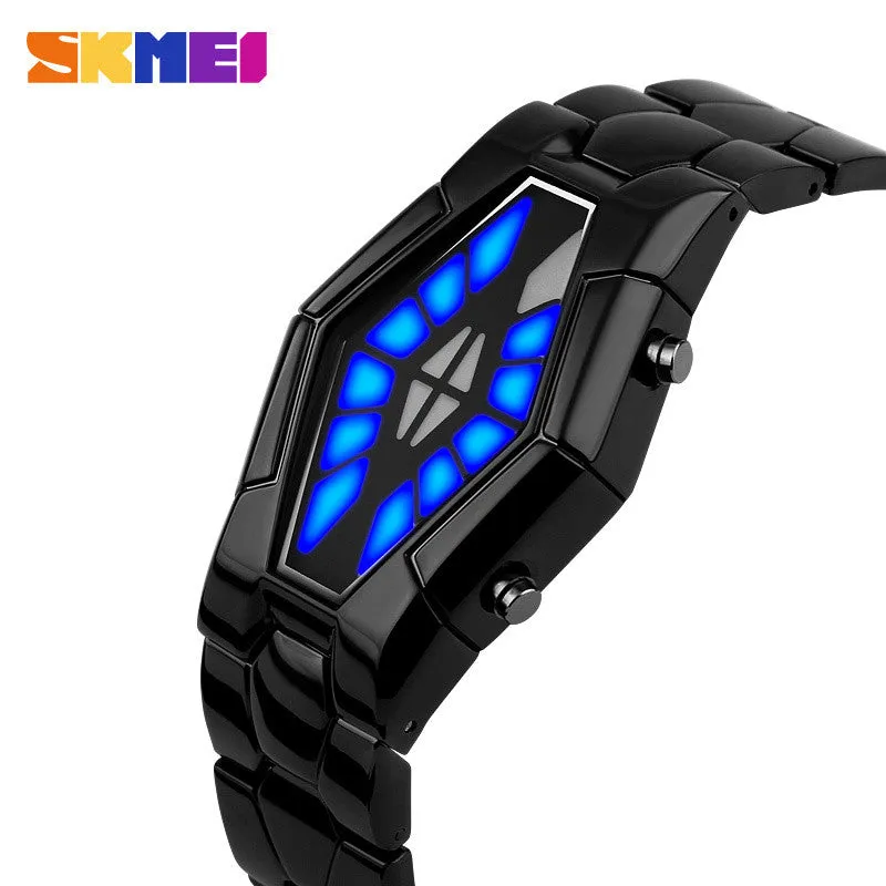 SKMEI Men's Watch Luxury Watches Men Relojes Black Stainless Steel Mens Cool Wristwatch relogio masculino Wristwatches