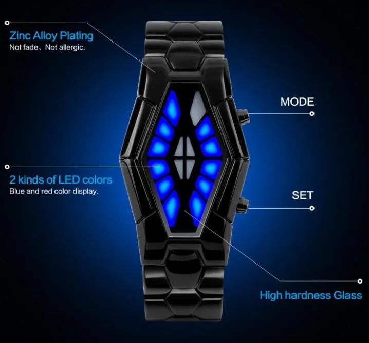 SKMEI Men's Watch Luxury Watches Men Relojes Black Stainless Steel Mens Cool Wristwatch relogio masculino Wristwatches