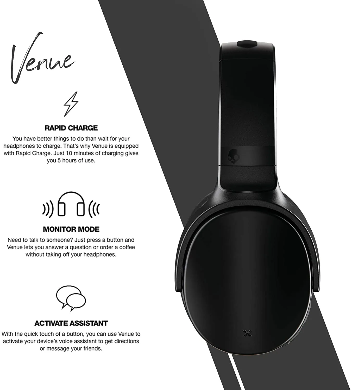 Skullcandy Venue Active Noise-Cancelling 24 Hours Battery Life Over-Ear Headphones