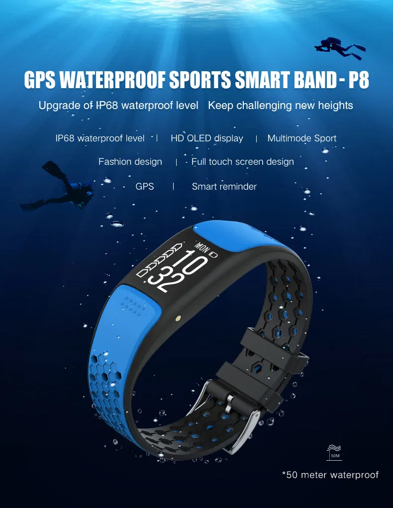 Smart Fit Sporty Fitness Tracker and Waterproof Swimmers Watch - Multi-Sport Activity Tracker with Heart Rate, Blood Pressure, Sleep Monitoring, and More