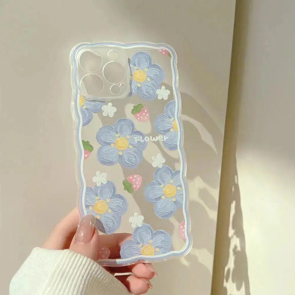 Soft Girl Flowers Clear Phone Case