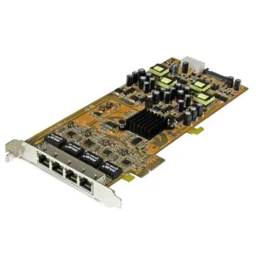 Startech.Com 4 Port Gigabit Poe (Power Over Ethernet) Card - Pcie Network Card - Poe / Poe  Up To 25W Per Port - Pcie Ni