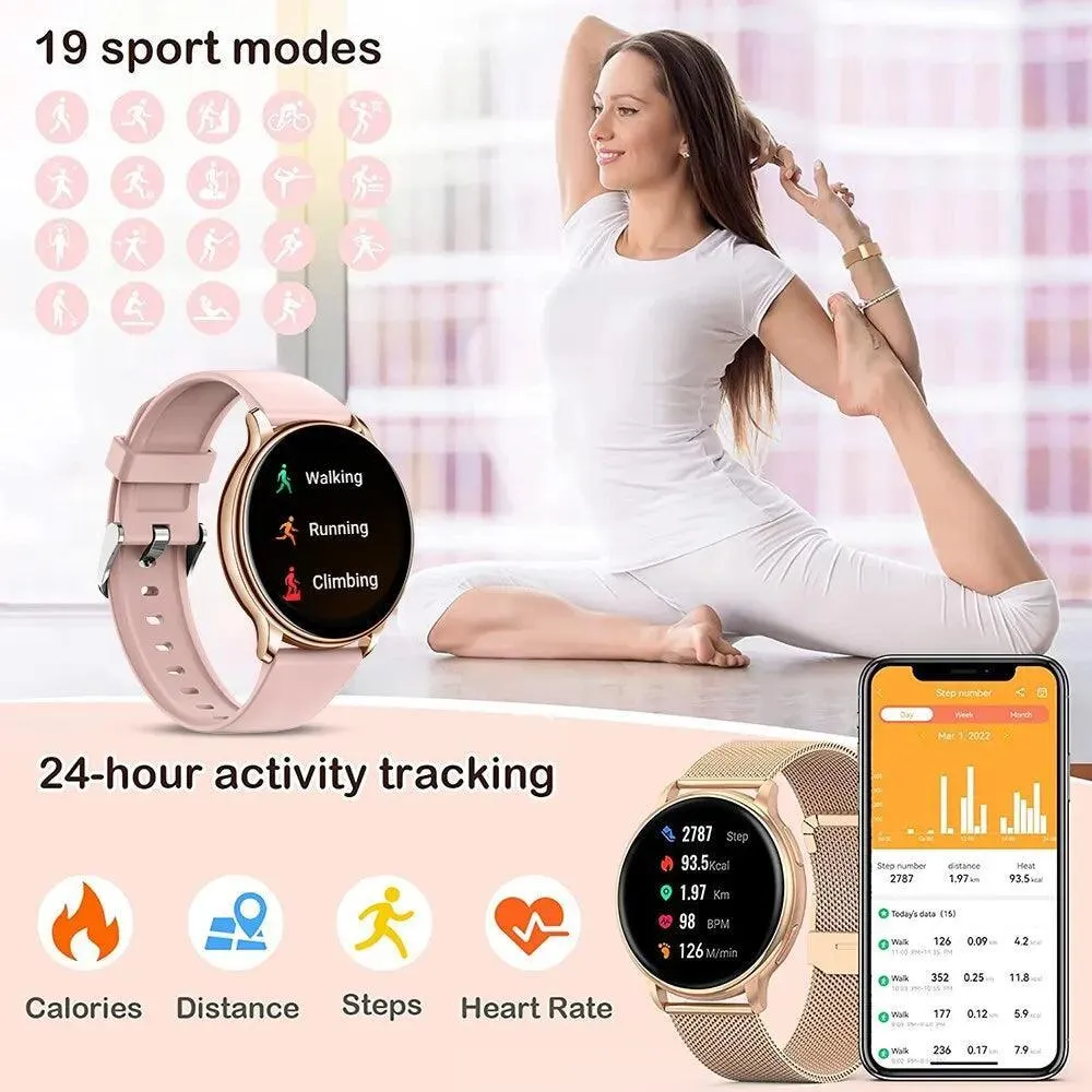 Stylish Bluetooth Fitness Smartwatch with Heart Rate Monitoring