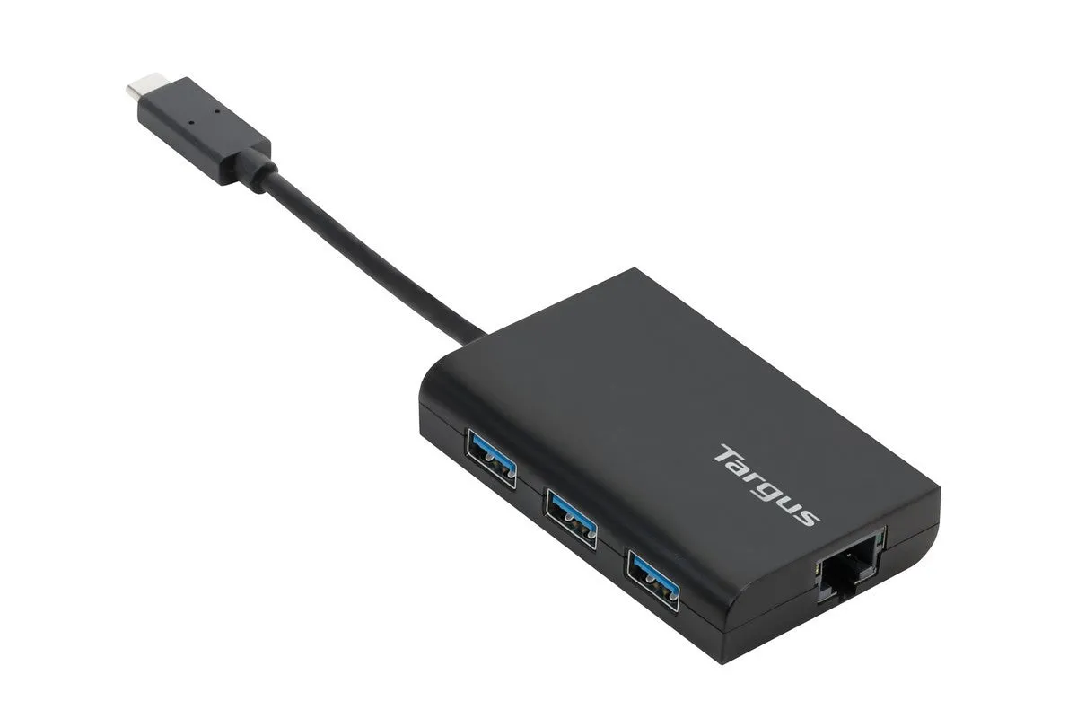 Targus ACH230 USB-C to 3 Port USB 3.0 Hub with Gigabit Ethernet