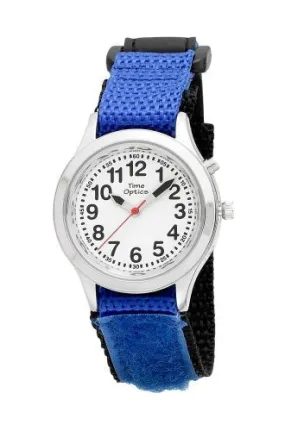 TimeOptics Boy's Talking Silver-Tone Day Date Alarm Fast Wrap Strap Watch # GWC305