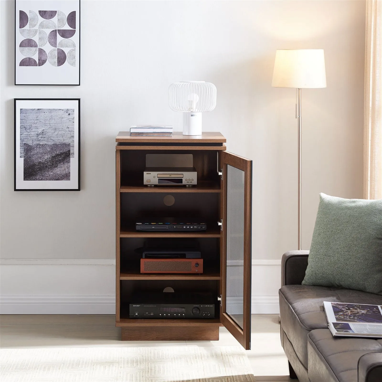 TITAN HiFi Vinyl Dark Oak Entertainment Rack by Tauris™