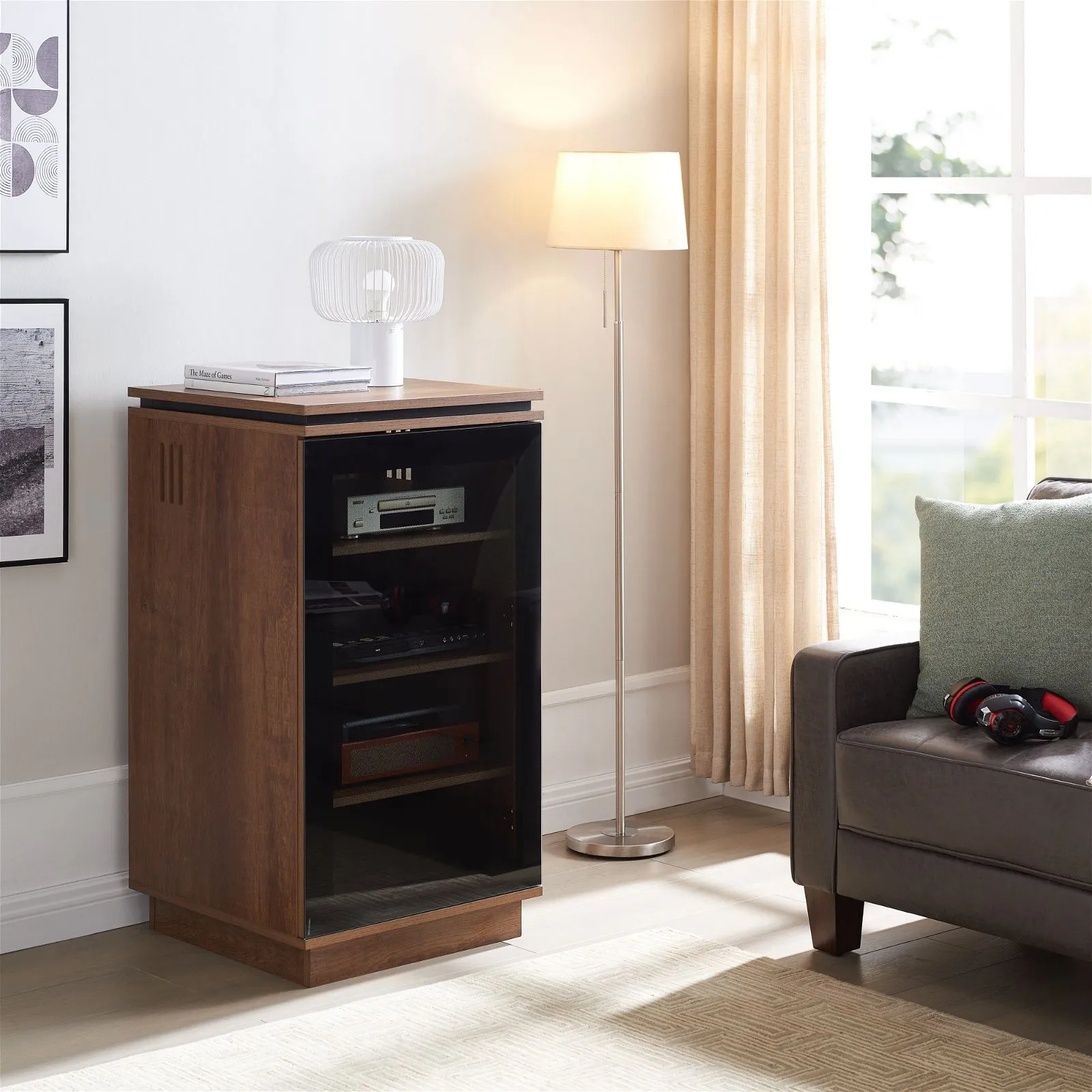 TITAN HiFi Vinyl Dark Oak Entertainment Rack by Tauris™