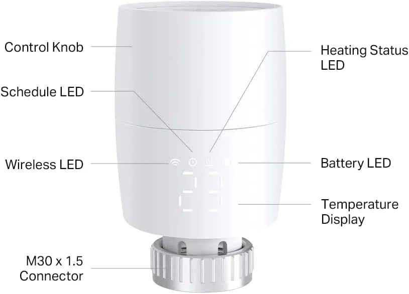 TP-Link Kasa Smart Radiator Thermostat Valve (KE100), Energy-Saving TRV with LED Display, Alexa & Google Home Compatible, Easy Installation