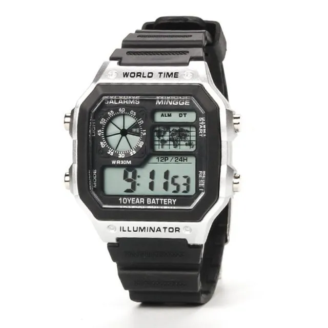 Trendy Digital Men Sports Waterproof  Watches