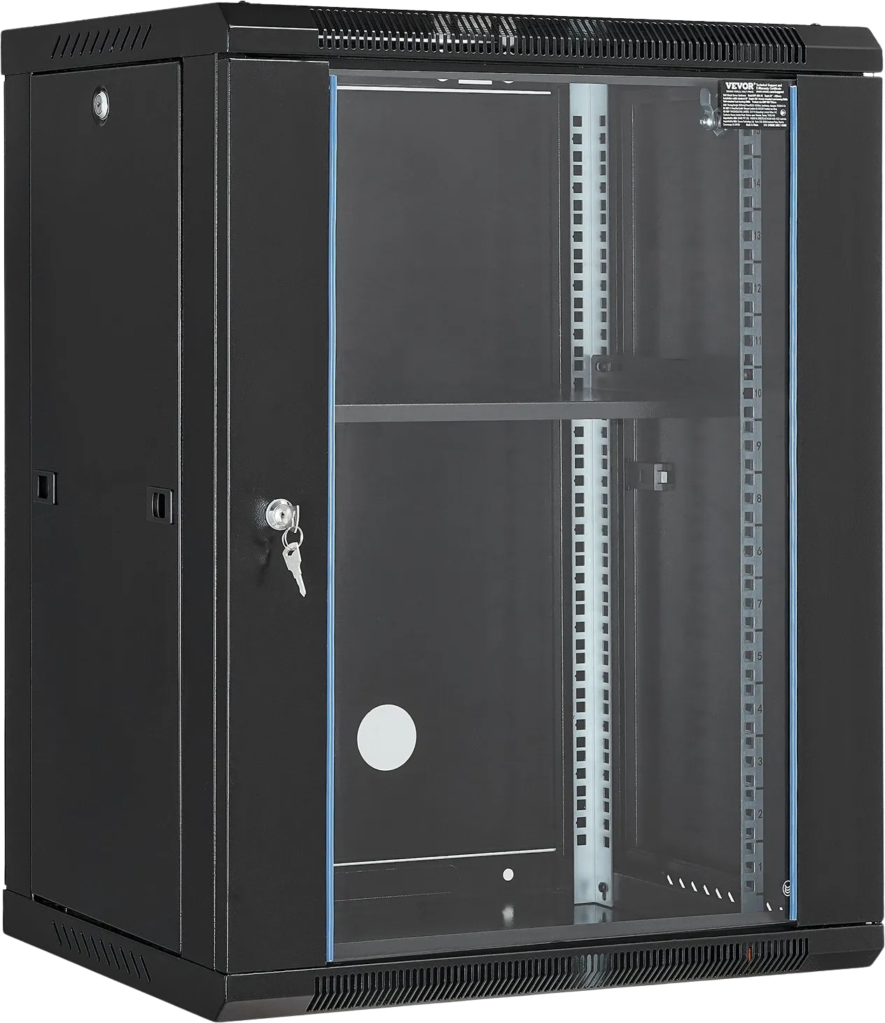 Vevor Network Server Cabinet 15U Wall Mount Enclosure 18" with Glass Door and Lock New