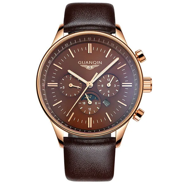 Watches Men Luxury Top Brand GUANQIN New Fashion Men's Big Dial Designer Quartz Watch Male Wristwatch relogio masculino relojes