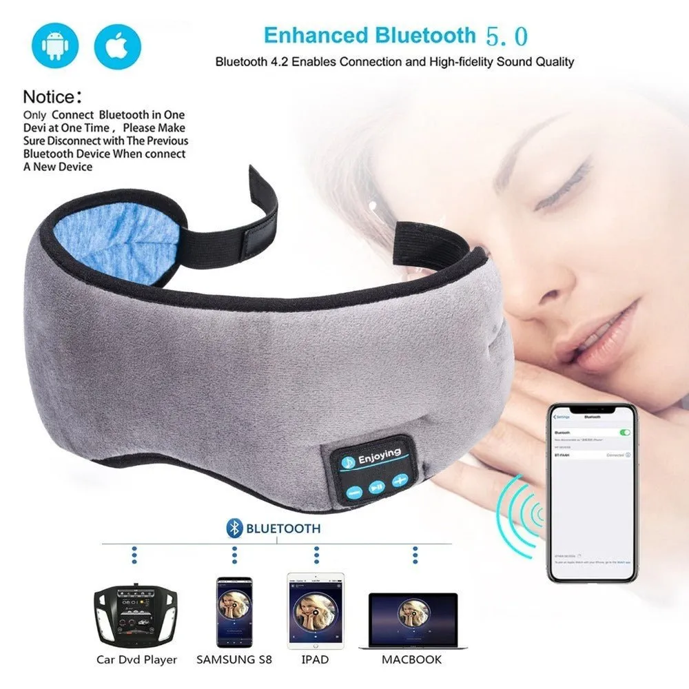 Wireless Sleep Headband Eye Mask Headphones