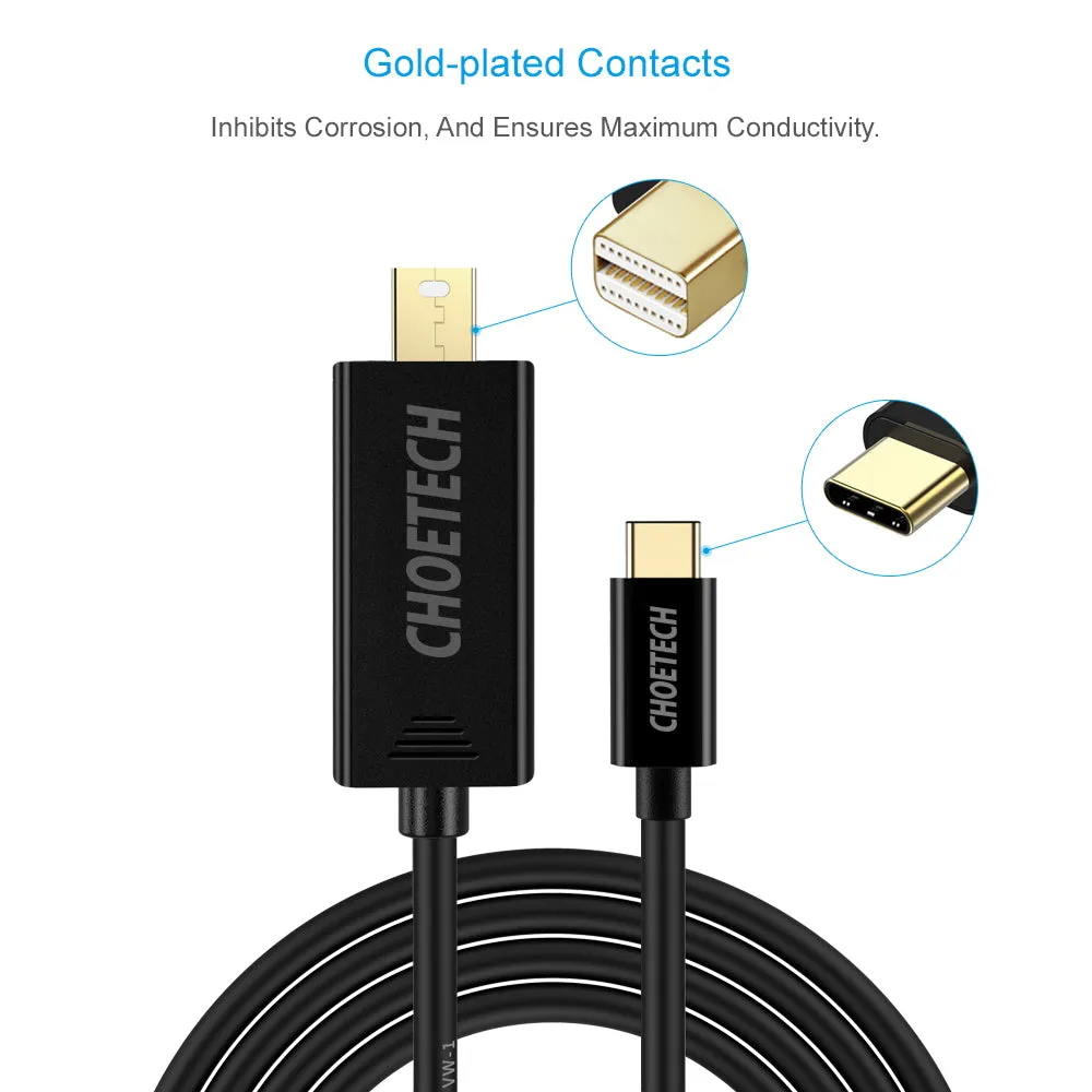 XCM-1501BK Choetech USB C to Mini DisplayPort Cable (1.5m)