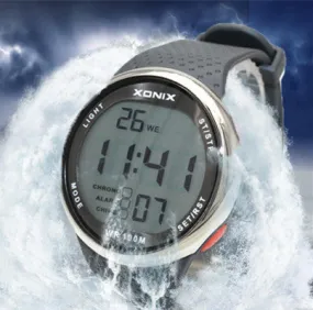 XONIX Fashion Men Sports Watches Waterproof 100m Outdoor Fun Digital Watch Swimming Diving Wristwatch Reloj Hombre Montre Homme